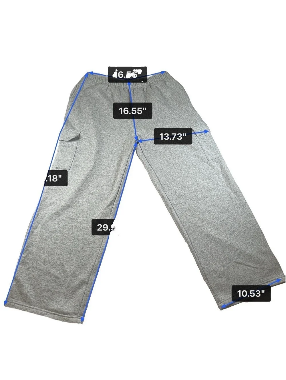 No Boundaries Women’s Gray Fleece Cargo Street Ware Size XL 16-18 Pre Owned